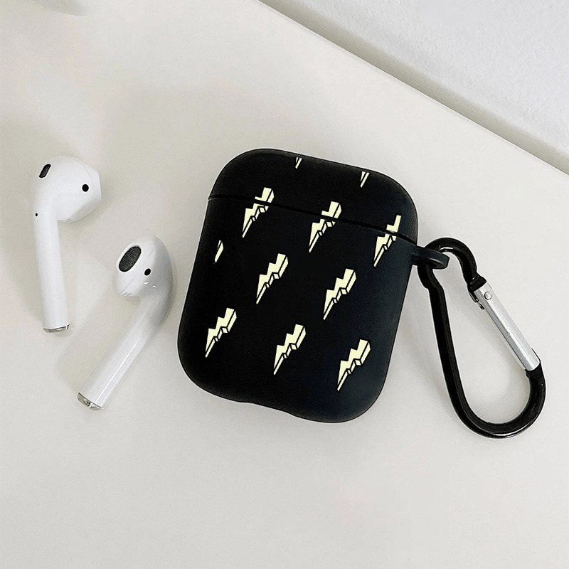 Lightning Graphic Pattern Earphone Case For Airpods1/2, Airpods3, Pro, Pro (2nd  Generation), Gift For Birthday, Girlfriend, Boyfriend, Friend Or Yourself,  White Anti-fall Silicone Case - Temu Denmark