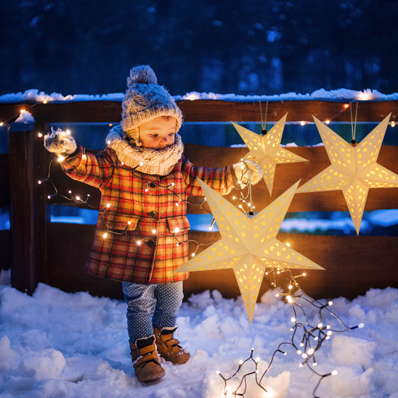 Acheter Décorations de Noël à LED en haut d'arbre avec étoiles, le  pentagramme de Noël
