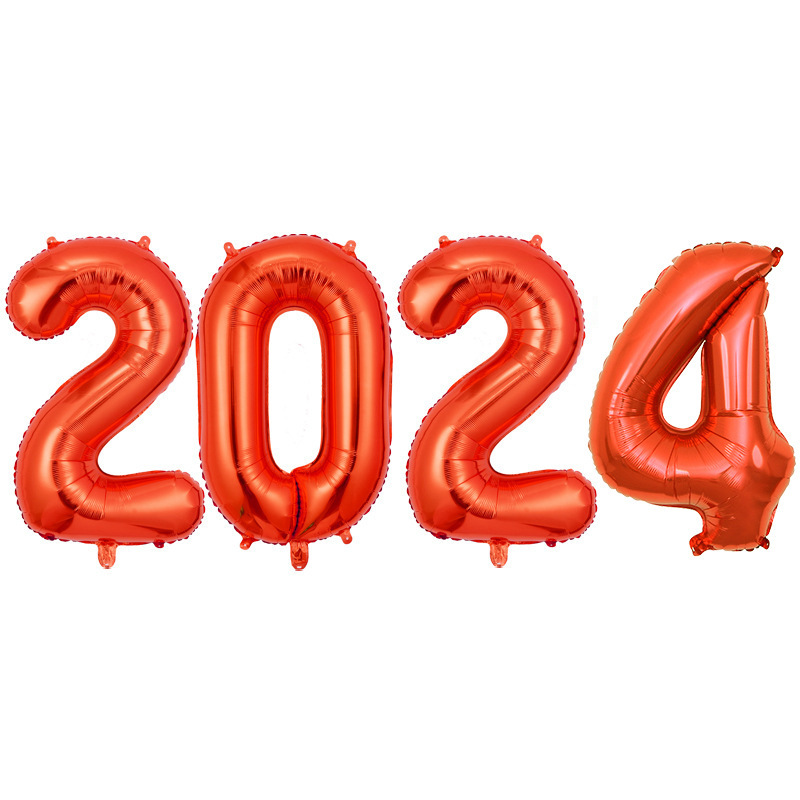 MIAHART 2024 HAPPY NEW YEAR Ballons Set Or Aluminium Foil 16