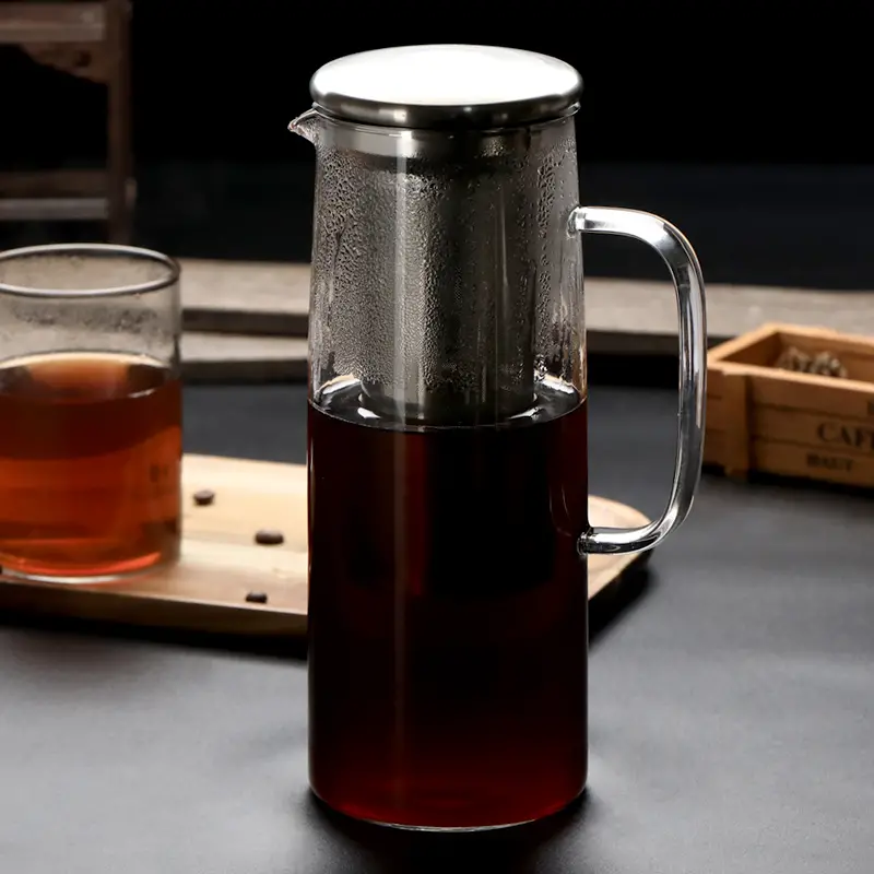 glass coffee cold brew pot cold water pot with filter teapot ice brewing pot iced coffee pot server cold brew coffee maker details 0
