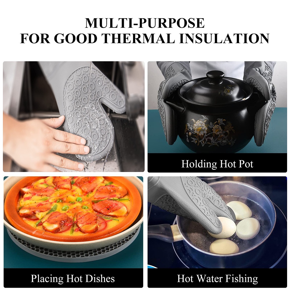 4PCS Heat Resistant Silicone Pinch Mitts Oven Mitt Pot Holder