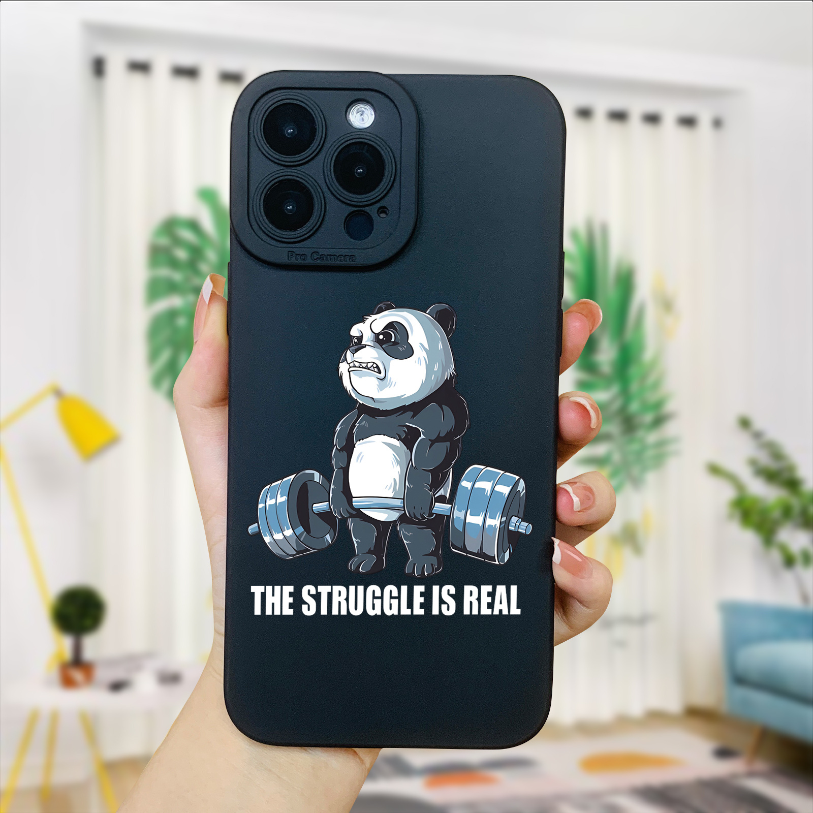 

1pc Phone Case With Robust Panda Graphic Anti-fall For Iphone 14 13 12 11 Pro Max Xs Max X Xr Gift For Birthday, Halloween, Christmas