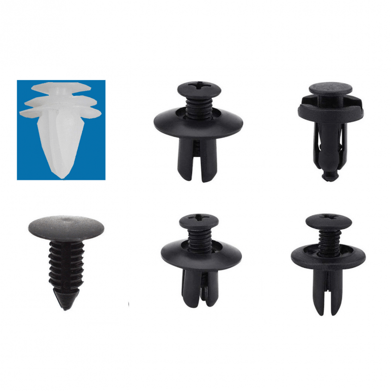 100pcs Universal Car Fastener Clips - 6 Different Types Of Plastic Buckles  For Secure Fastening