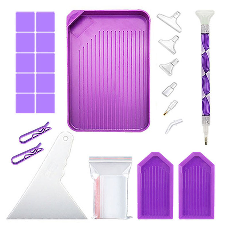 Diy Diamond Painting Accessories Kits Purple Diamond - Temu