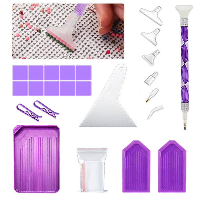 Diy Diamond Painting Accessories Kits Purple Diamond - Temu