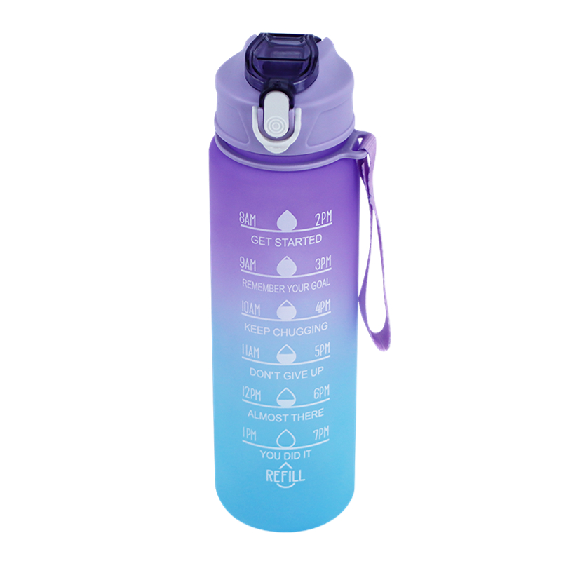 Plastic Sports Water Bottle Portable Large Capacity 1 liter Motivational Water  Bottle for Girls Children School