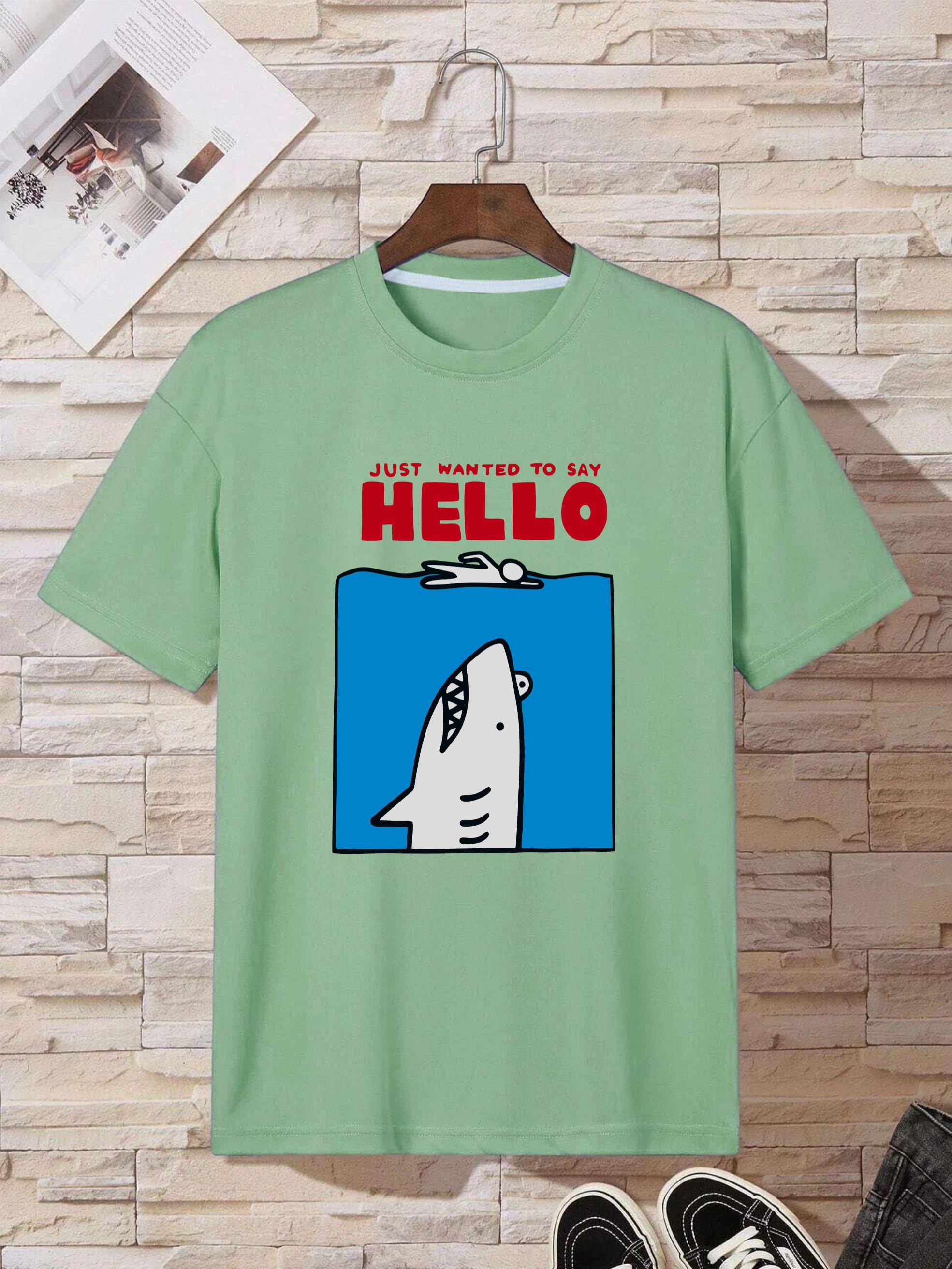 2023 New Fashion Boys T-shirt Summer Shark Cotton Causal Clothes
