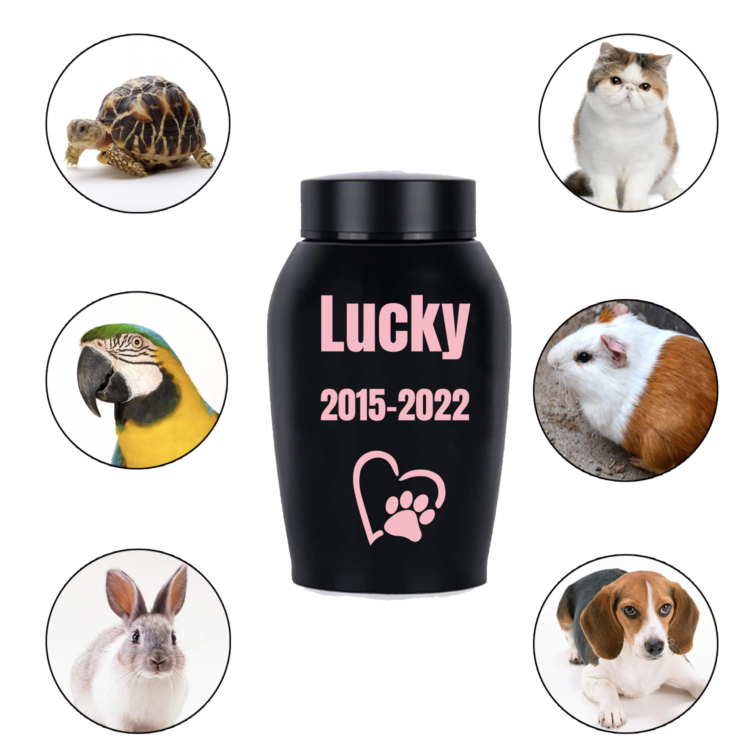 Personalized Pet Urn Thread Design On The Top Dog Urn Stainless Steel Material Cat Urns