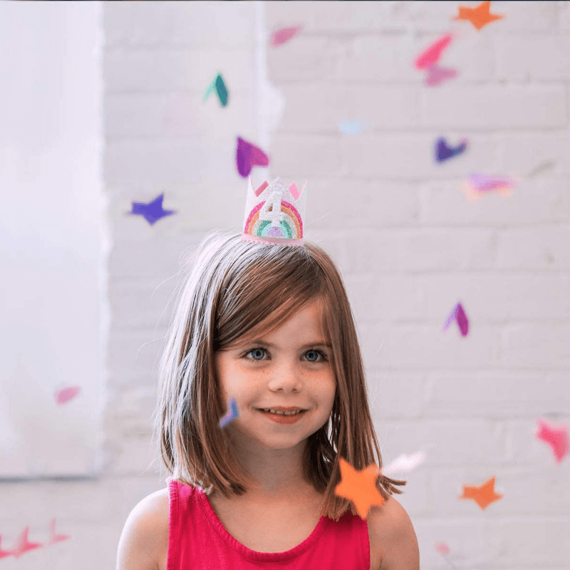 Felt Rainbow Birthday Party Crown 1st 2nd 3rd Happy Number Hat Unicorn