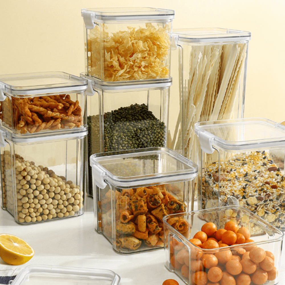 Food Grade Plastic Sealed Jars For Storing Grains Transparent Snack Dry  Goods Tea Storage Boxes Home Kitchen Supplies, Free Shipping On Items  Shipped From Temu