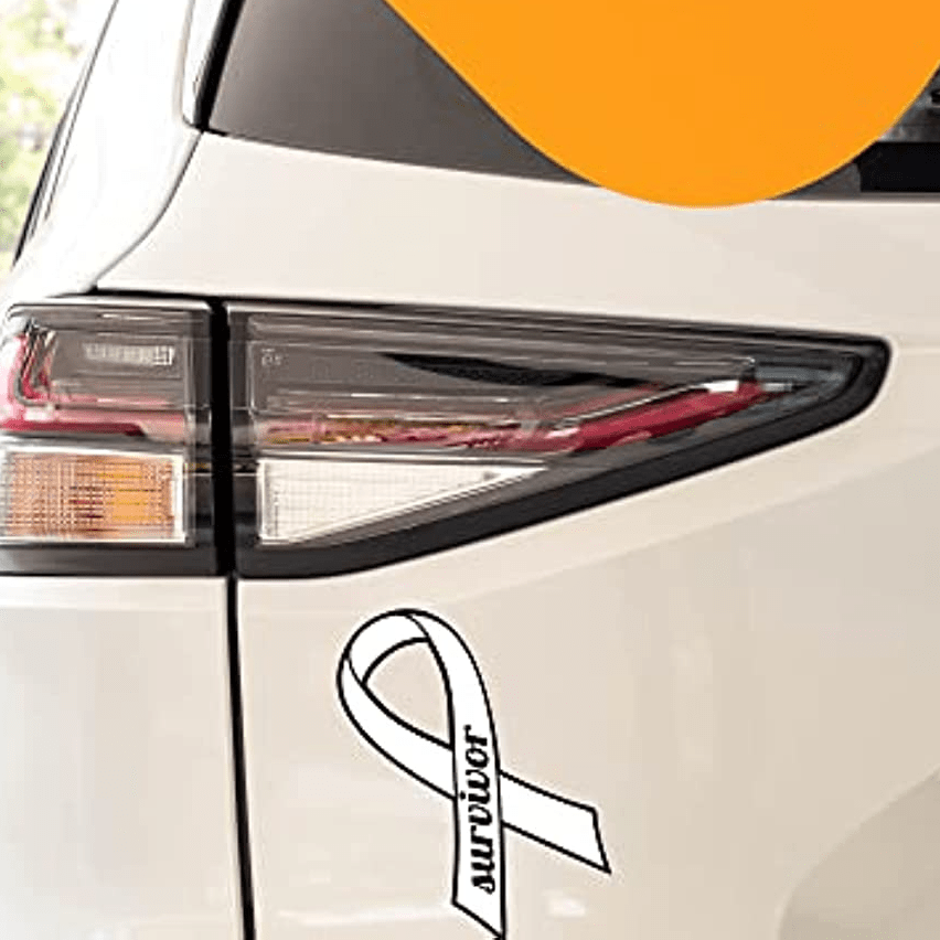 Pack of 2 Best Large Pink Ribbon Support Breast Cancer Awareness Survivor  Auto Decal Bumper Sticker Vinyl Decal For Car Truck Van RV SUV Boat Window