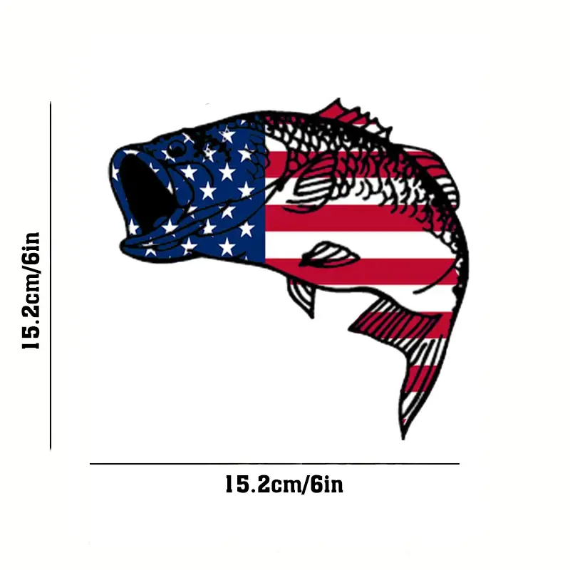 Show Patriotism Love Fishing Usa Flag Bass Fish Car Sticker! - Temu