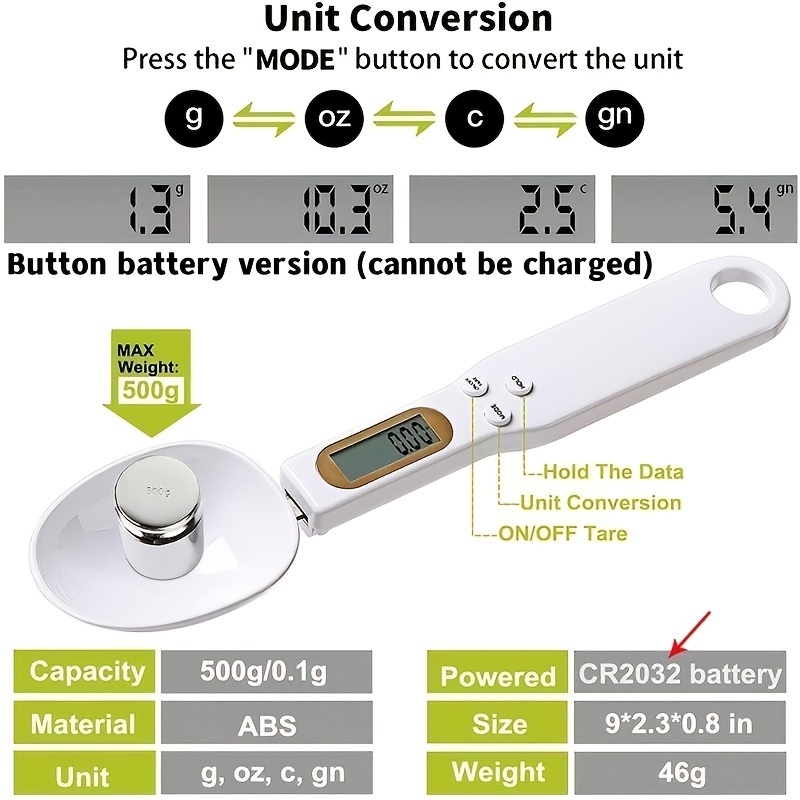 Electronic Spoon Scale, Small Kitchen Electronic Scale, Portable