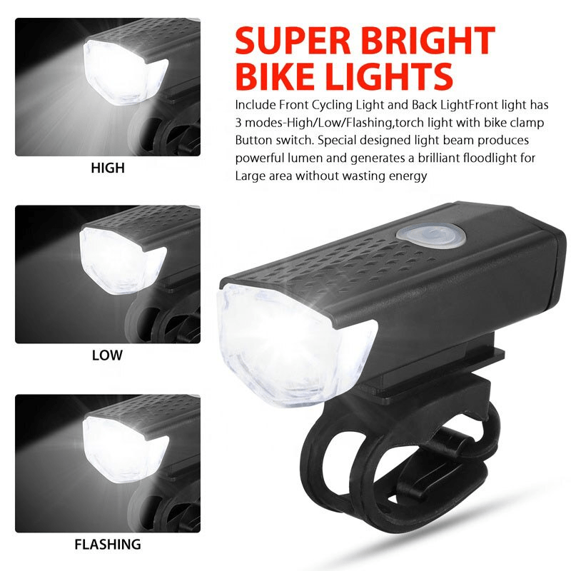Juego de luces de bicicleta recargables USB – 1000 lúmenes inteligentes  para faros delanteros y traseros – Luz de bicicleta súper brillante  delantera