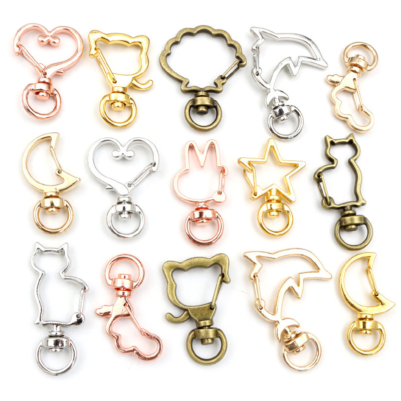 100pcs Keychain Hooks with Key Rings Keychain Clip Hooks With