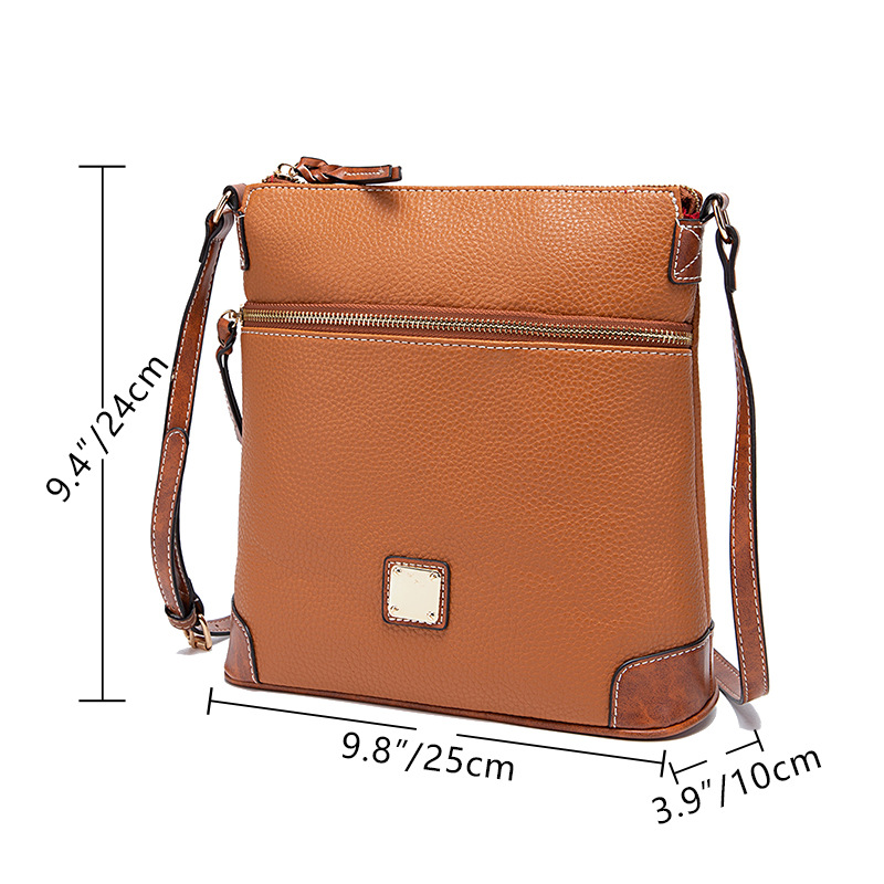 Retro Style Crossbody Bag, Vegan Leather Square Purse, Fashion Shoulder Bag  For Women