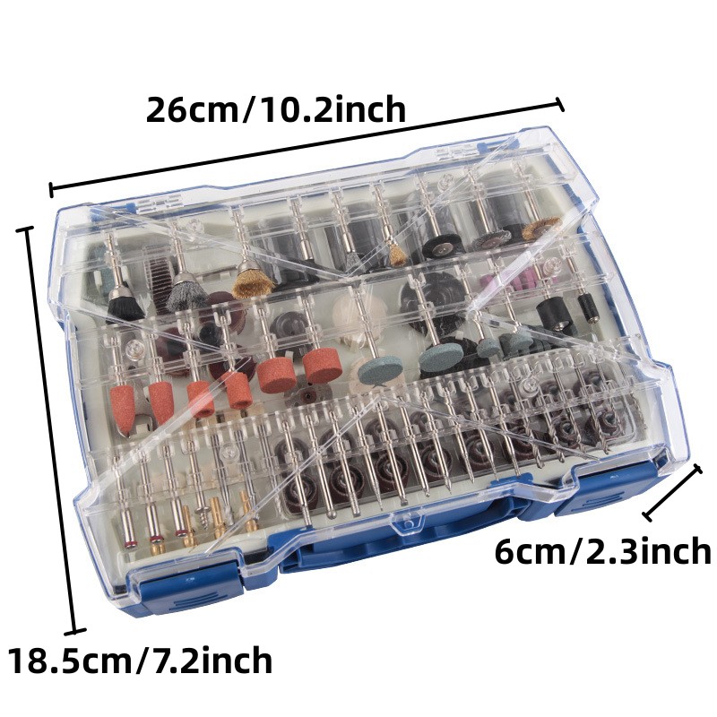 Built Industrial 1/8 in Rotary Tool Accessories Kit, Tool Bits for Grinding, Sanding, Sharpening, Carving (365 Piece Set)