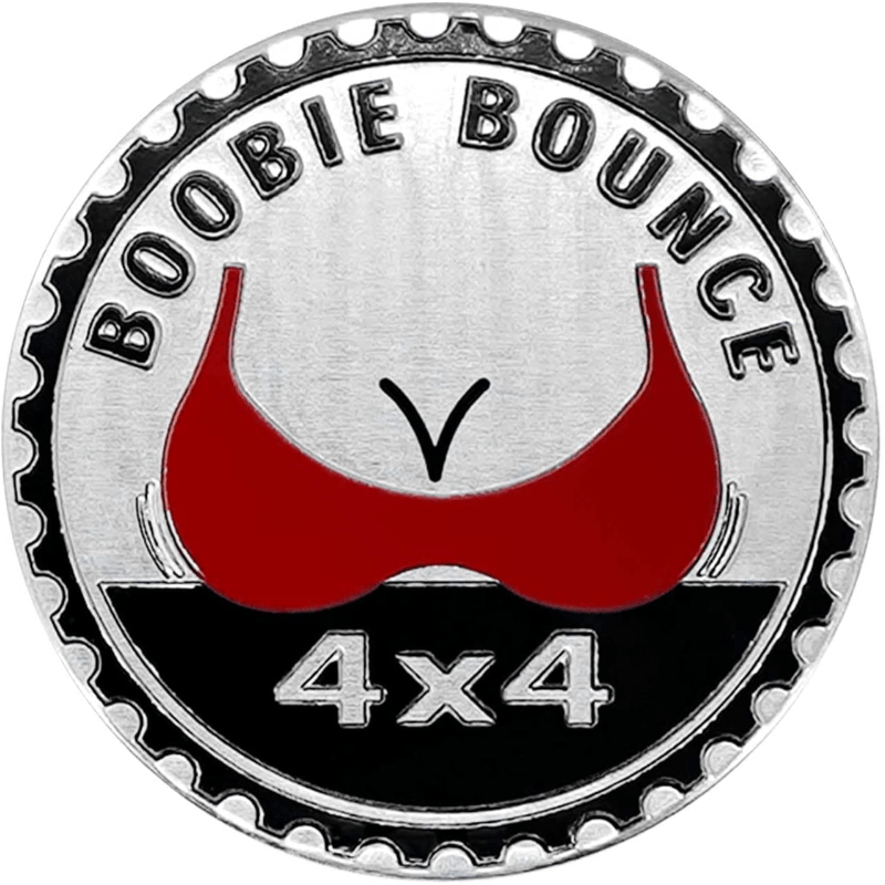 Booble Bounce Badge Bewertetes Autoemblem, 4 X 4 Metall