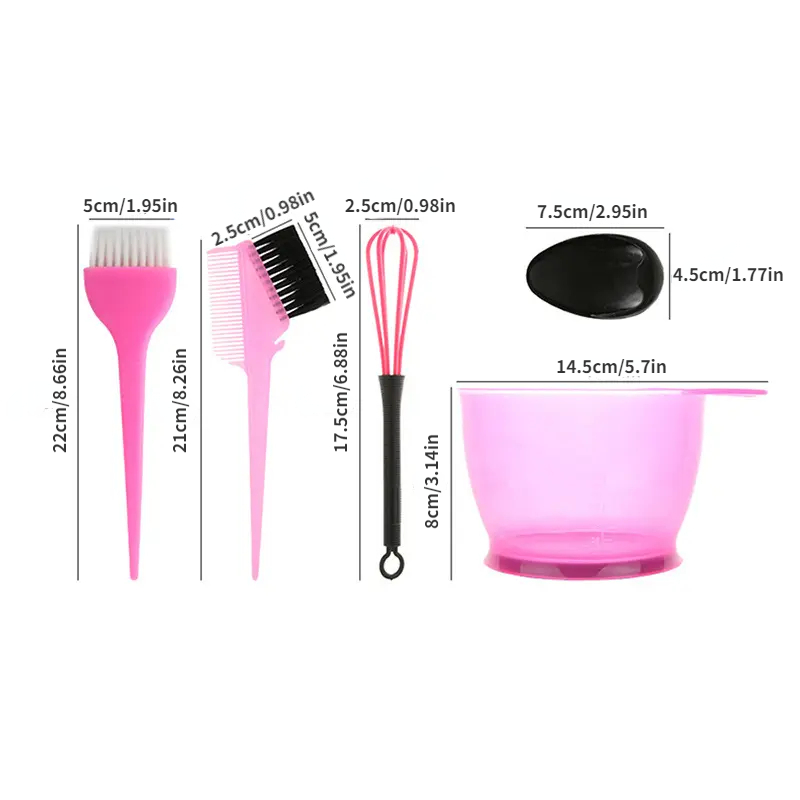 5PCS Pincel de color de tinte para el cabello y conjunto de tazón Tapones  para los oídos M Abanopi Kit de tinte para el cabello