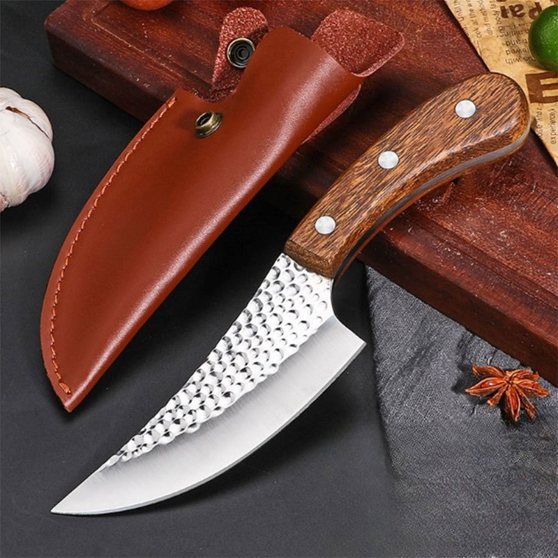 Full Tang Handmade Cleaver Knife Forged Steel Wood Handle Butcher