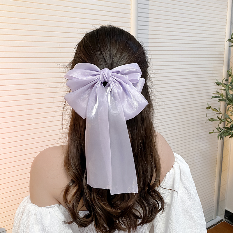 Temu Large Silky Hair Bows, Hair Ties for Women Girls with Ribbon Long Hair Barrettes Big Hair Bow for Women and Girls Bowknot Hair, Christmas Gifts