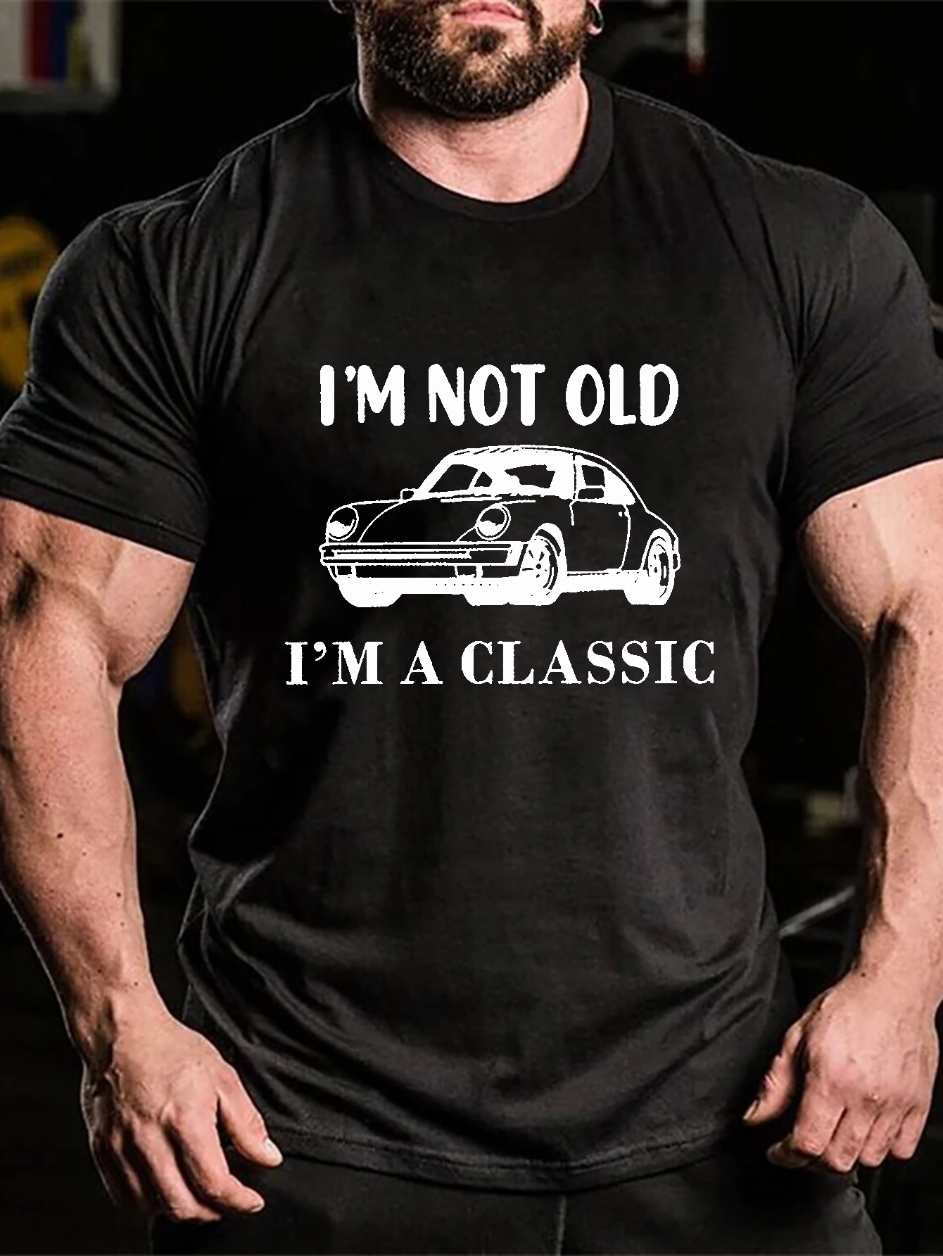 Cool Card Print T Shirt, T-shirts for Men, Summer I'm Not Old I'm Classic Graphic Tees for Males, Plus Size,Khaki,Temu