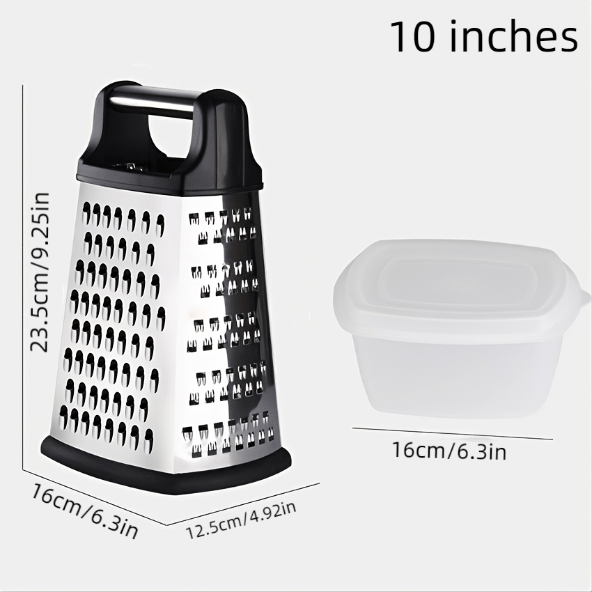 3-Way Cheese Grater with Storage Container, Black