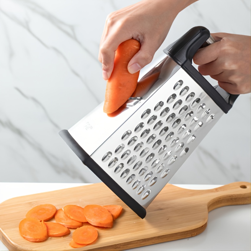 Box Grater, Stainless Steel Vegetable Grater, Multifunctional Potato Grater,  Ginger Mesher With Container, Household Cheese Slicer, Vegetable Slicer,  Manual Food Shredder With 6 Sides, Kitchen Stuff, Kitchen Gadgets - Temu