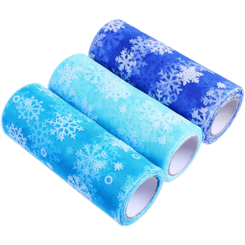 Ribbon Christmas Ribbons Tulle Mesh Rolls Gift Wrapping Fabric Wide Roll  Craft Decoration Snowflake Garland Crafting