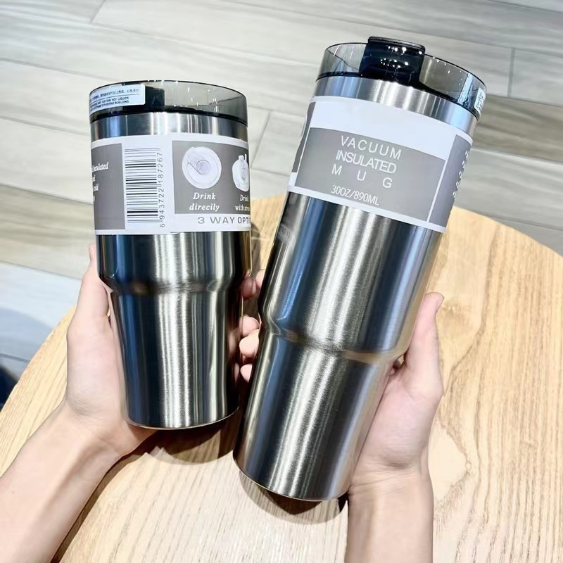 Stay Hydrated On-the-go: Stainless Steel Vacuum Insulated Water Bottle With  Cup & Portable Thermal Coffee Mug - Temu Australia