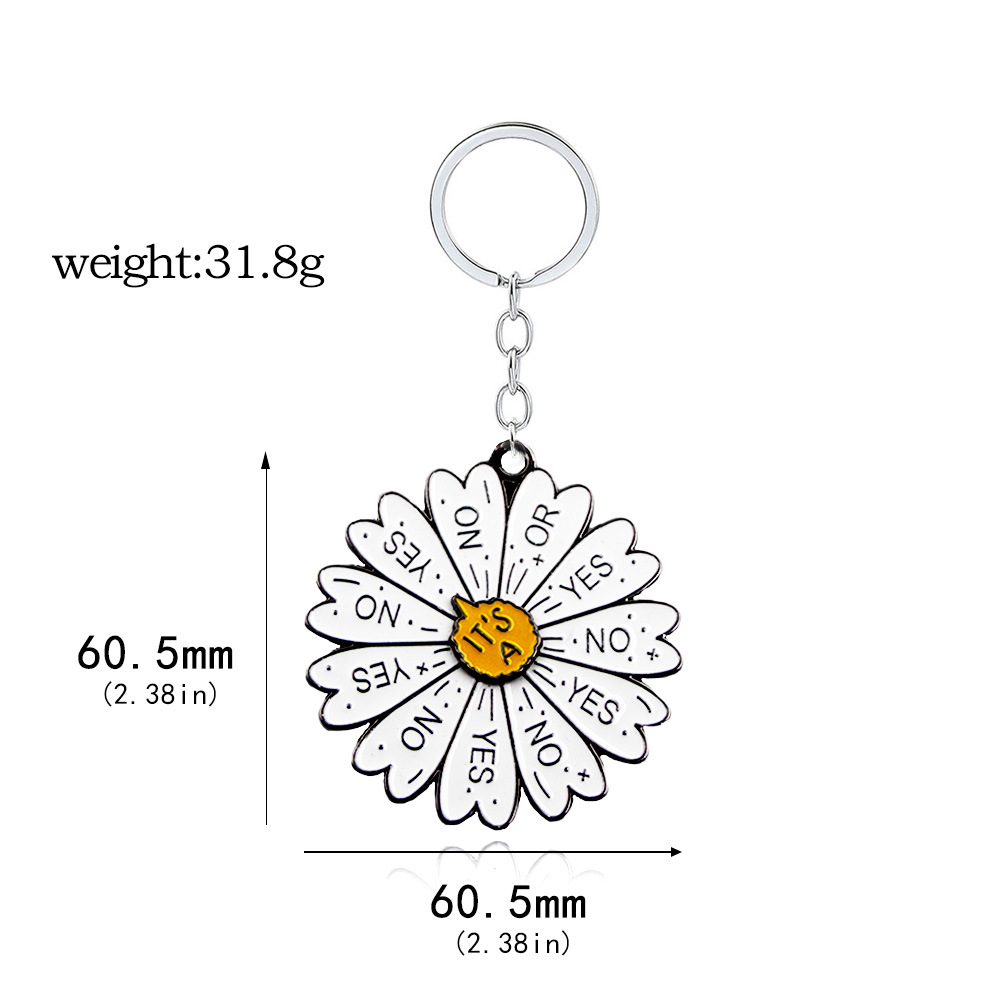 Wheel Spin Keychain Funny Rotatable Arrows What To Eat Keychain, Yes Or