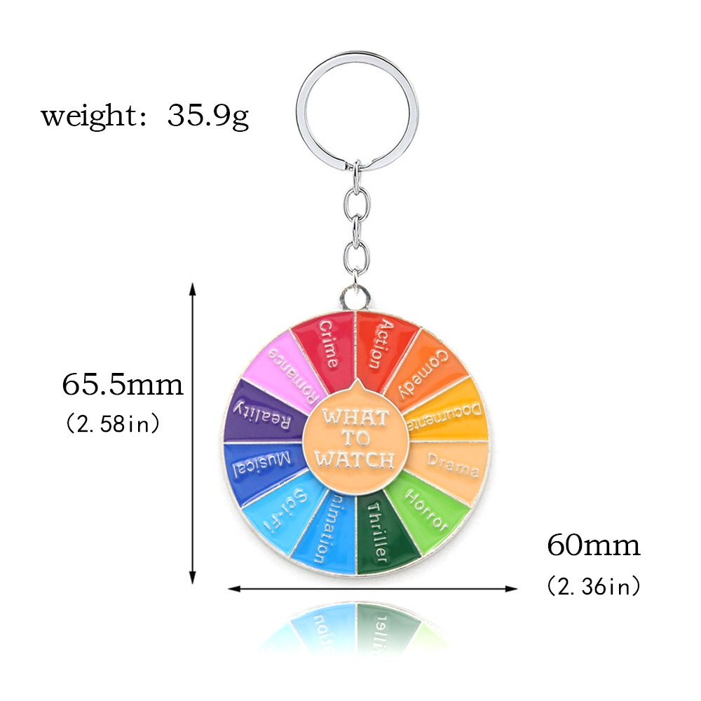 Wheel Spin Keychain Funny Rotatable Arrows What To Eat Keychain, Yes Or