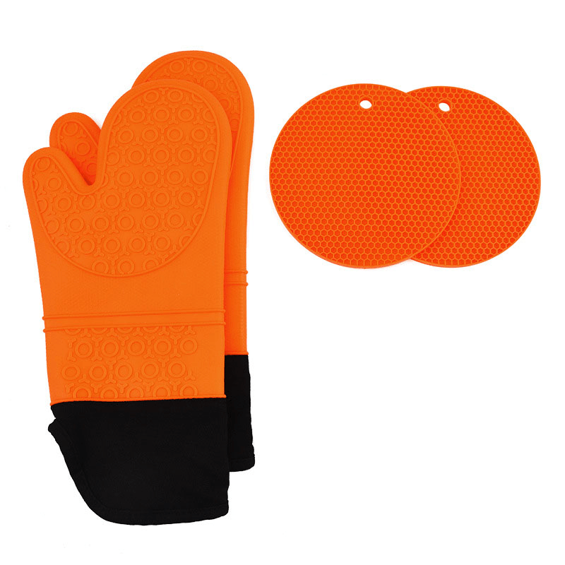 Silicone Oven Mitts And Pot Holders Sets Extra Long Heat - Temu