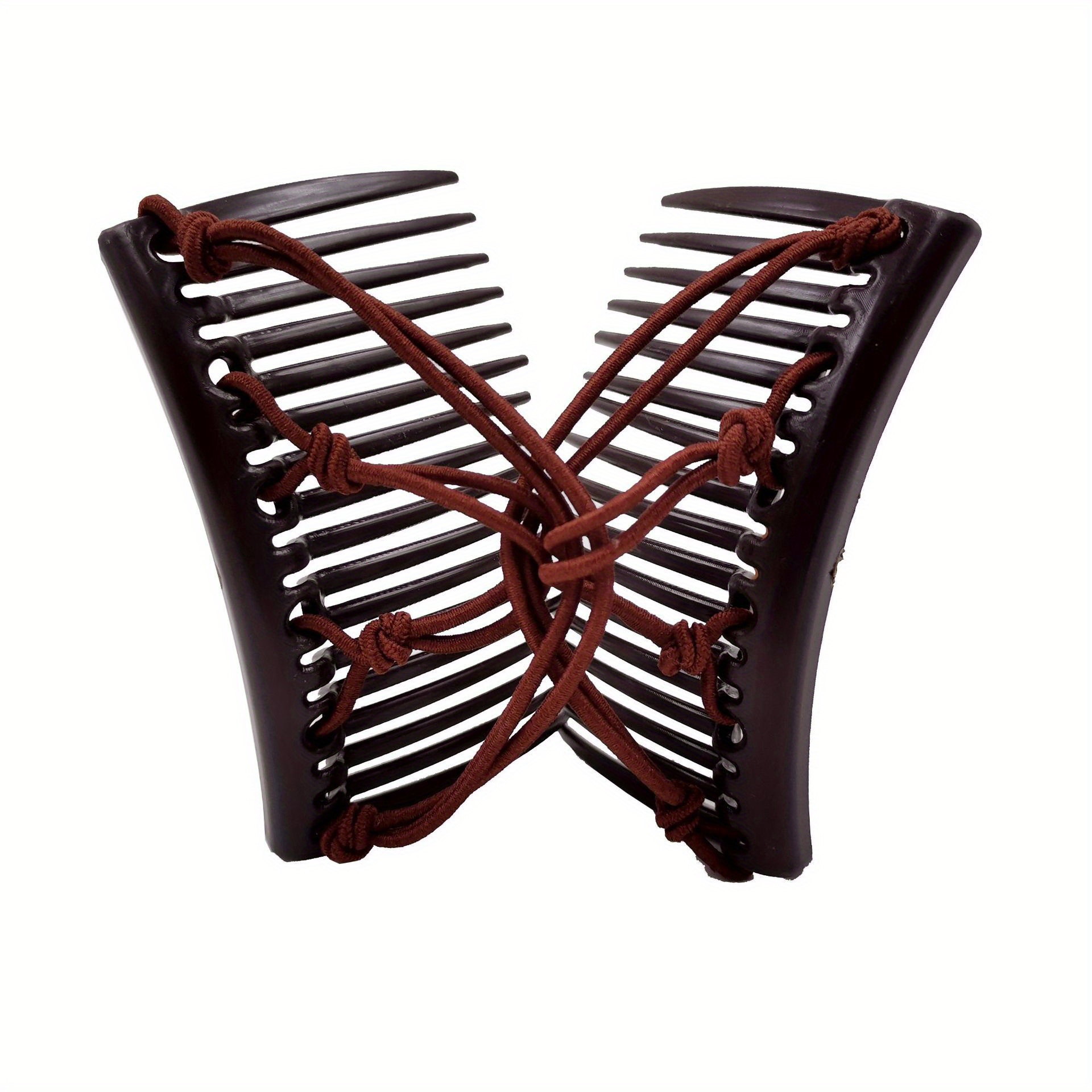Stretchy Double Slide Comb Hair Clip Adjustable Elastic Hair Comb