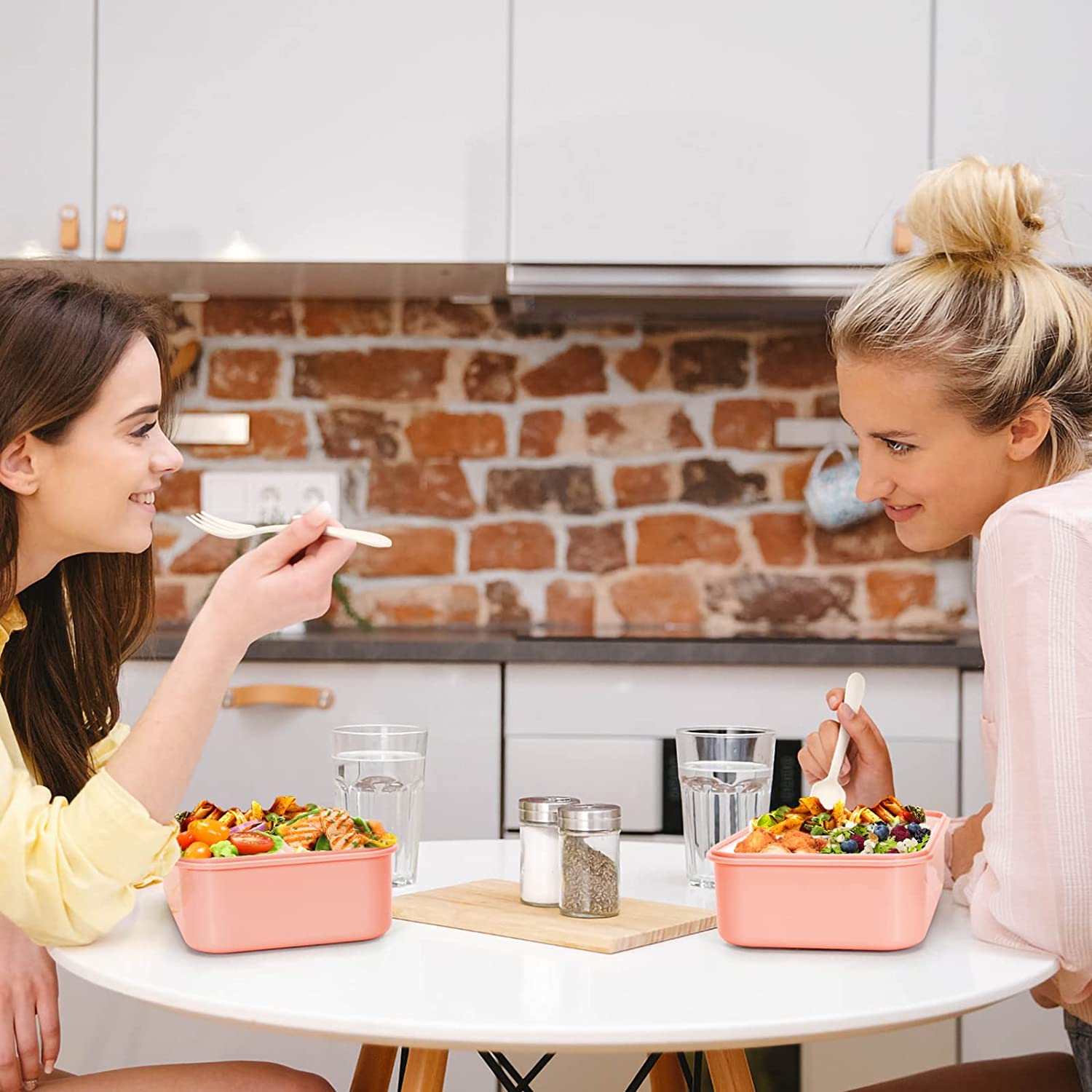 Double-layer Bento Box With Clear Lid, Elastic Strap, And Cutlery -  Microwave, Dishwasher, And Freezer Safe - Perfect For Meal Prep And Lunch  On The Go - Temu