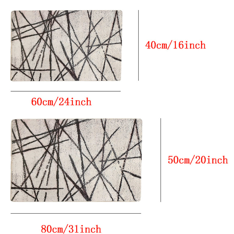 Soft Modern Geometric Stripe Area Rug Non Slip Cashmere Rug