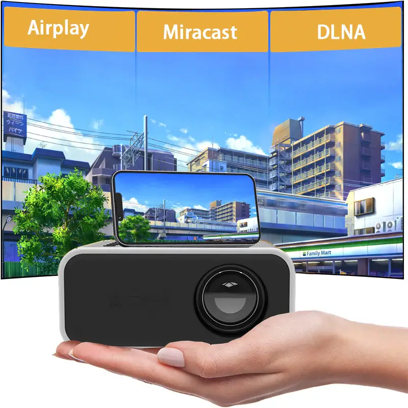 look at ya ya yt300 us cable wireless phone with screen portable mini projector small home wireless cable phone projector usb u disk broadcast birthday gift students children girl boy details 16