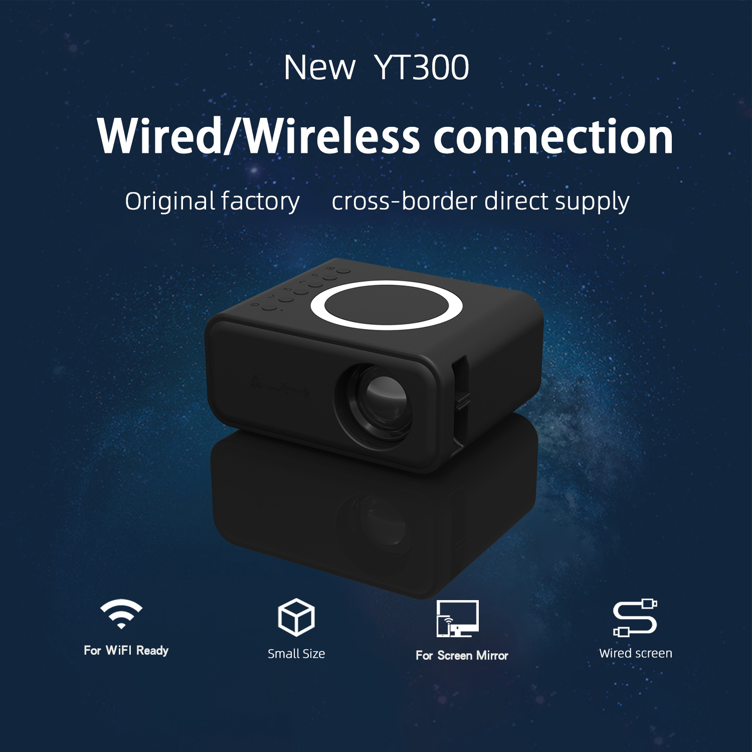look at ya ya yt300 us cable wireless phone with screen portable mini projector small home wireless cable phone projector usb u disk broadcast birthday gift students children girl boy details 17