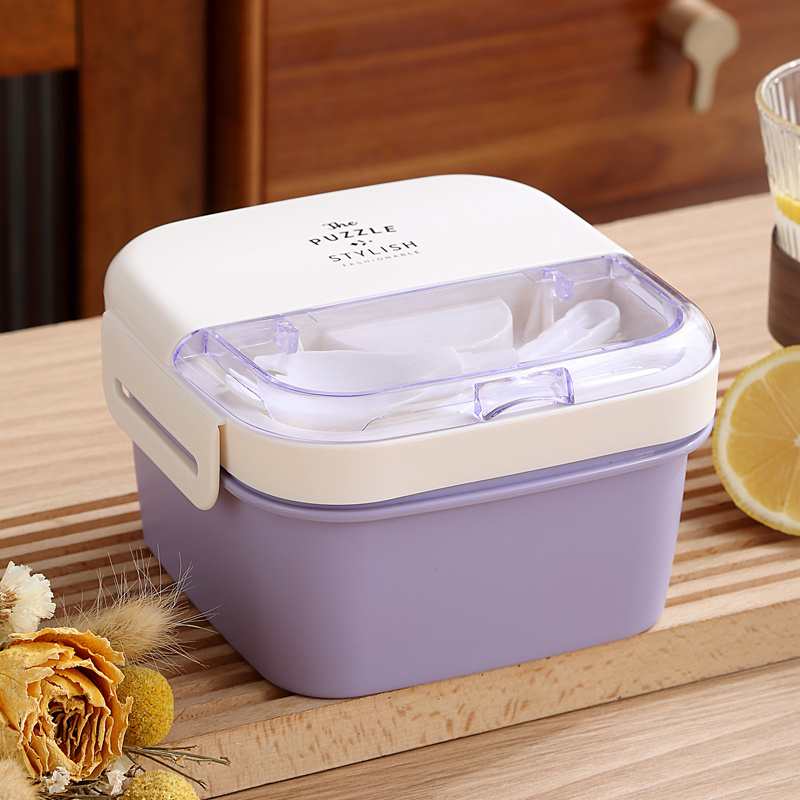 Salad Lunch Container,, Salad Bowls With 3 Compartments Tray, Leak