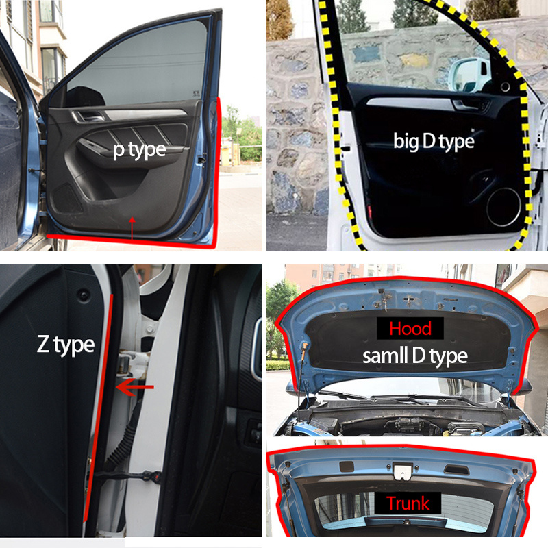 Car Door Rubber Seal Strip D P Type Noise Insulation
