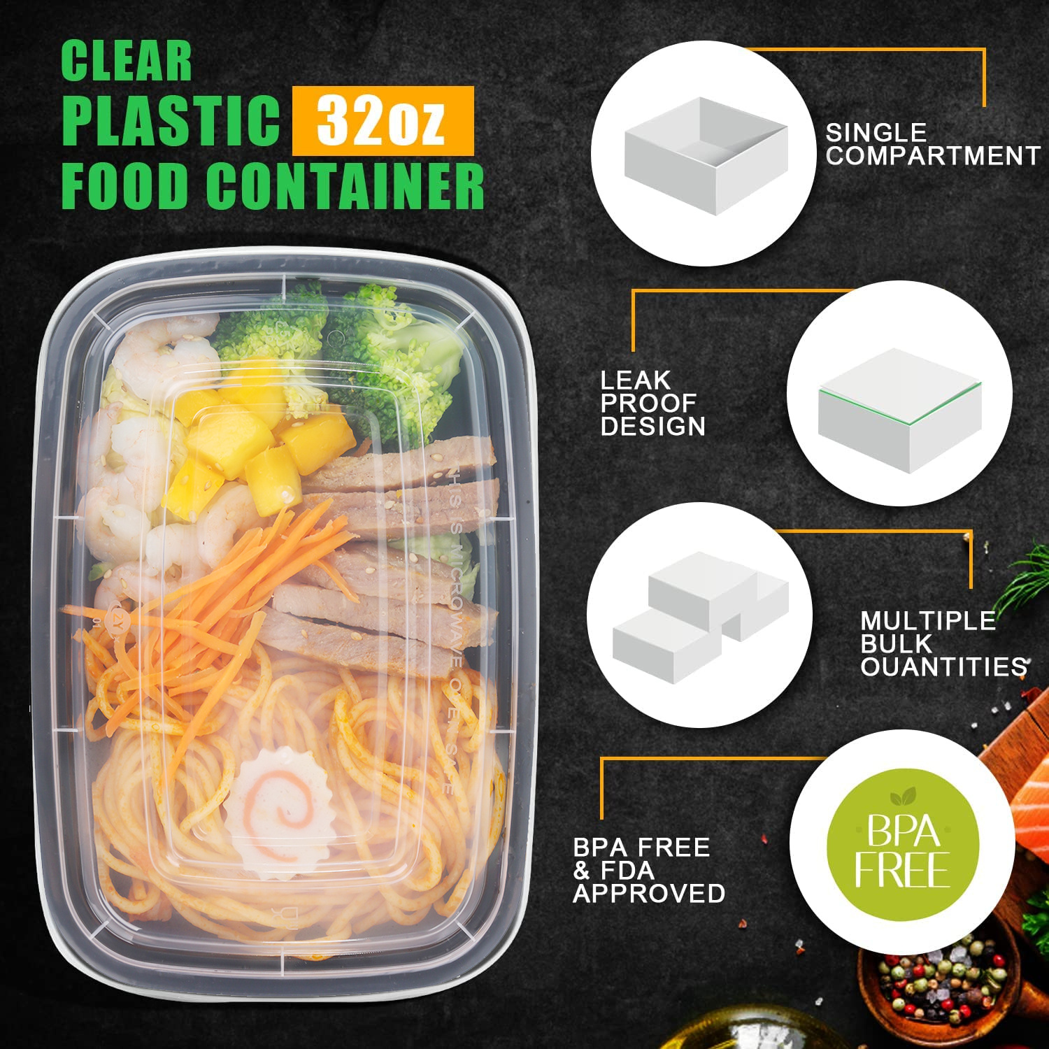 Wholesale Clear Disposable Microwavable Plastic Food Containers