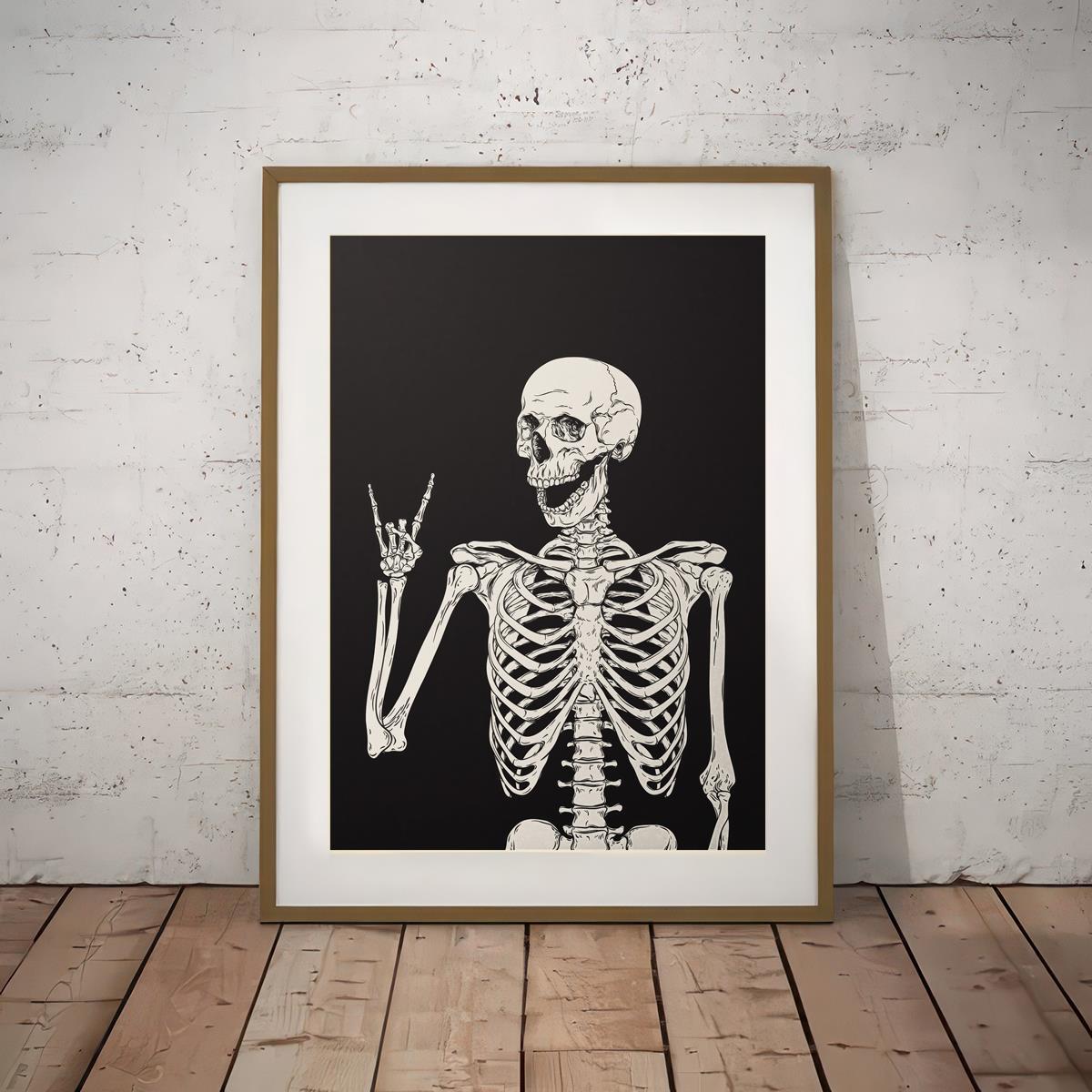 Art Canvas Poster Skeleton Smile Painting Canvas Skeleton - Temu Canada