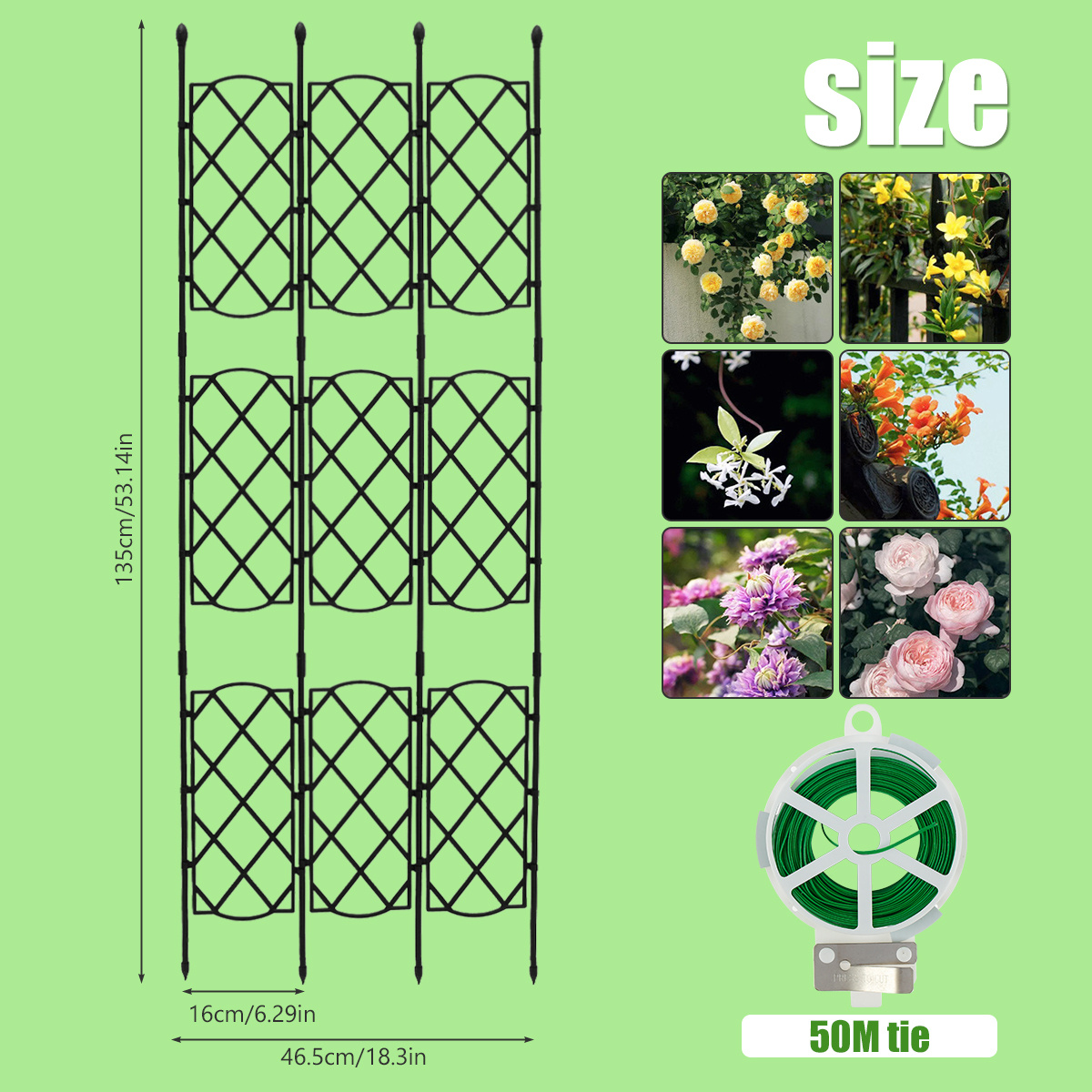 Tuteur Plante Pieu de Jardin Support Tuteurs pour Plantes grimpantes  Treillis en métal en Métal Tuteur Tomates,pour la Maison Jardin,Support de  Fleurs,D'arbustes et de Légumes (Size : Large) : : Jardin