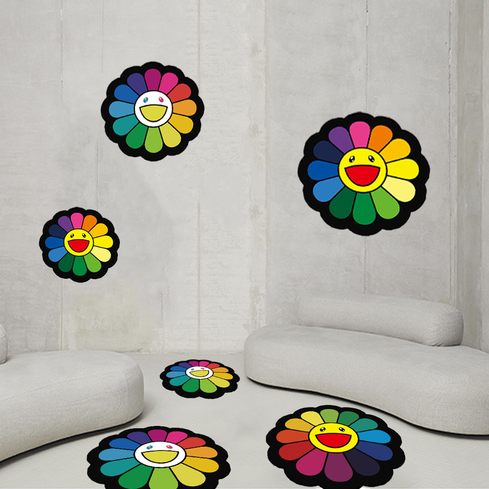 New Takashi Murakami Flower Bedroom Area Rugs Floor Mat Living Room Wool  Carpet