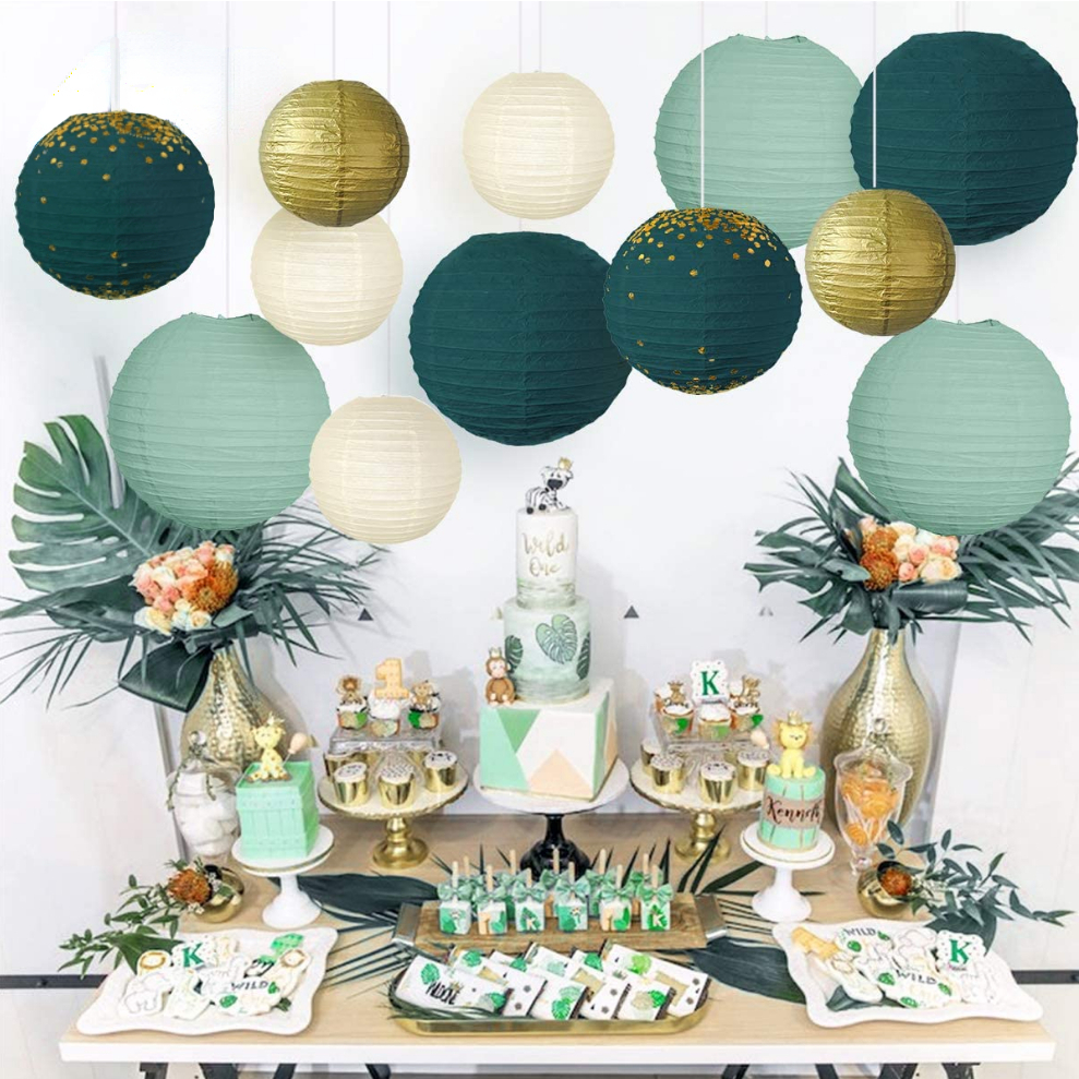 Green And Gold Decorations - Temu