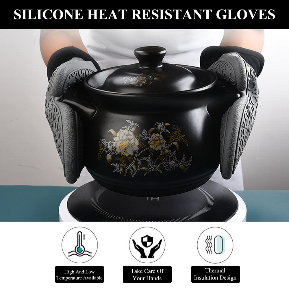 4Pcs Cotton Heat Resistant Pan Handle Holder Cover Iron Hot