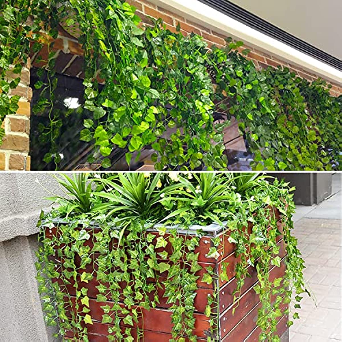 Artificial Long Hanging Vine Plant Wall Fake Ivy Leaf Green