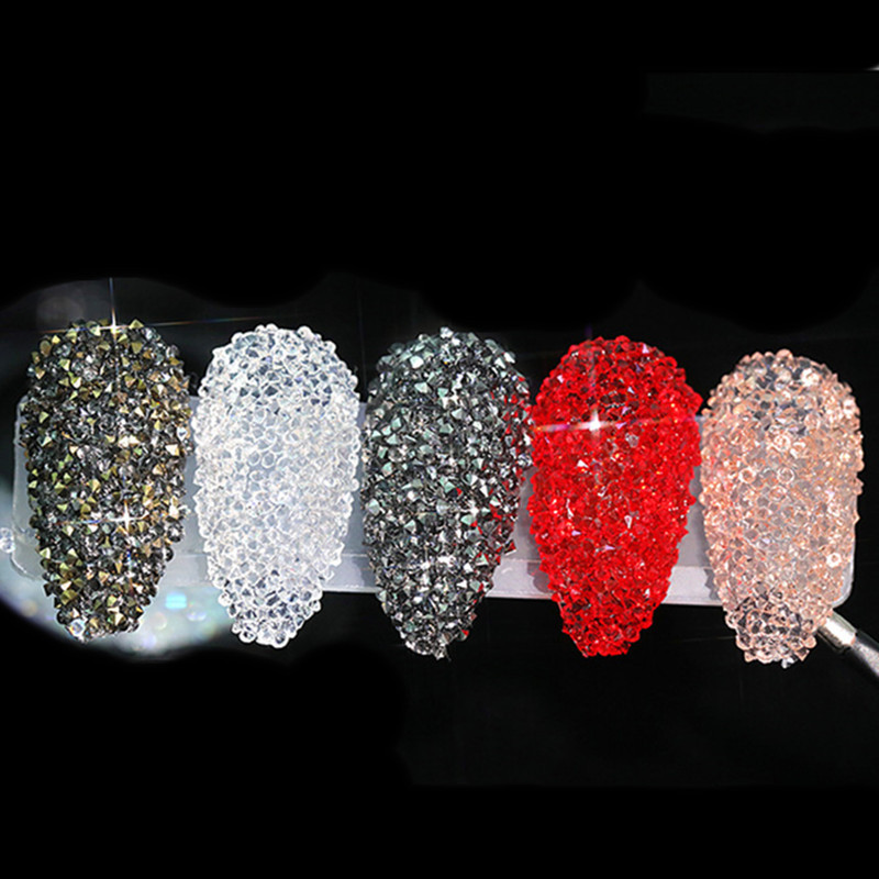 1440pcs/pack Glitter Tiny Nail Rhinestones Crystal Glass Micro Caviar Beads  3d Diy Tips Nails Art Decorations Manicure Gems - Rhinestones & Decorations  - AliExpress