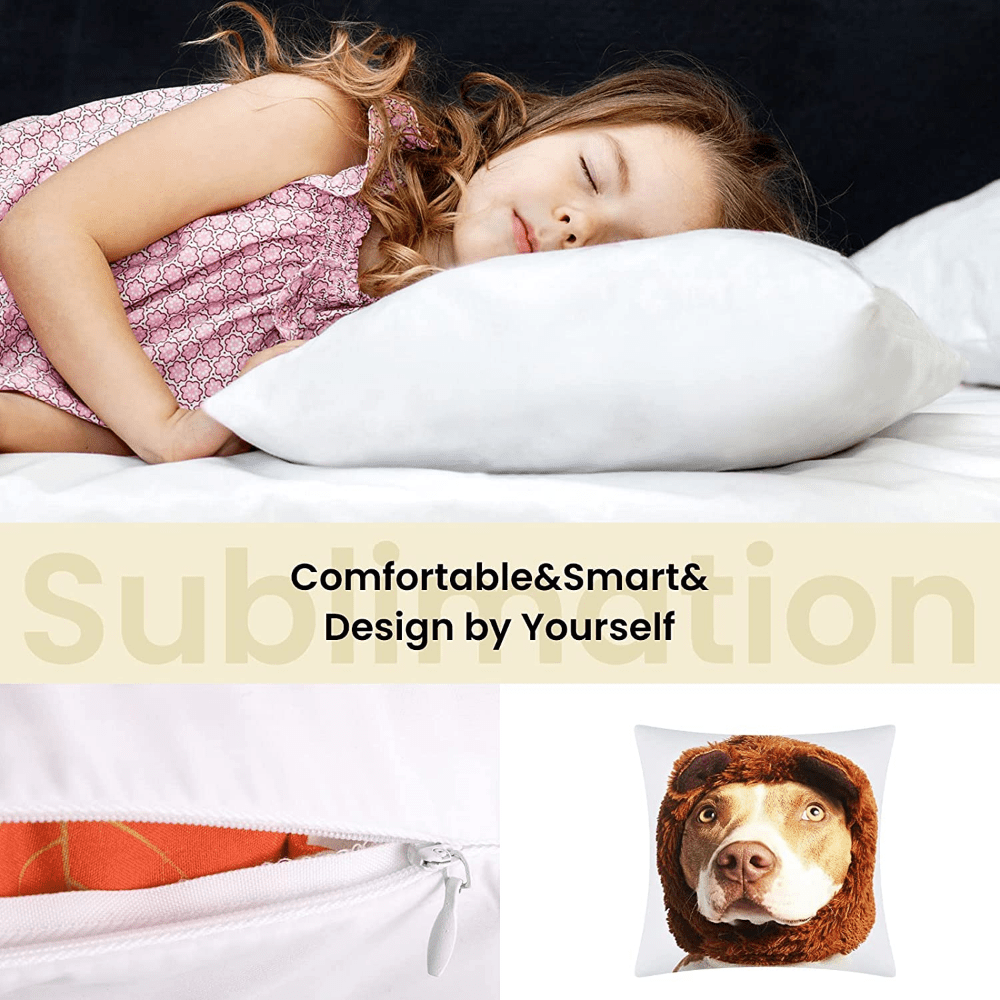 2 Pcs 9 Panel Sublimation Pillow Cover, Black and White, 16 x 16 inches