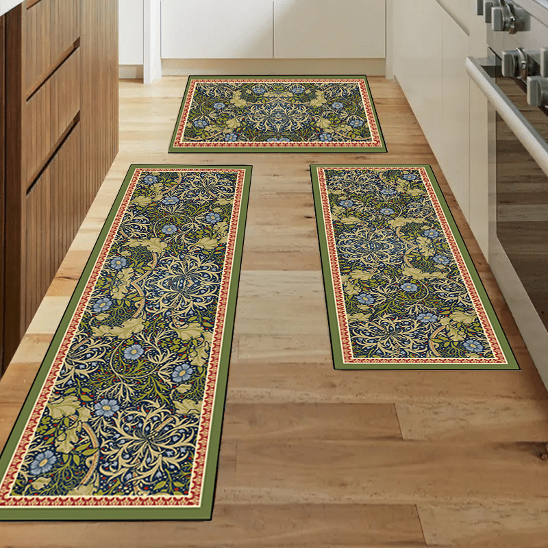 Floral Soft Kitchen Rug, Cushioned Anti-fatigue Kitchen Rug, Spring Flowers  Waterproof Non-slip Kitchen Mats And Rugs, Runner Rug, Bedside Rug, Super  Absorbent Machine Washable Carpet Set For Kitchen, Home, Office, Sink,  Laundry 
